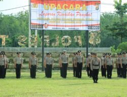 Polres Tulang Bawang Barat Gelar Upacara Korp Raport Kenaikan Pangkat 4 Perwira Dan 34 Bintara