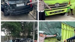 Sat Lantas Polres Tubaba Cek TKP,Tangani Kecelakaan Lalu Lintas di Jalan Tol,Yang Menewaskan 2 Orang Penumpang