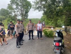 Polres Tulang Bawang Barat bersama Polsek Tumijajar Bergerak Cepat: Akses Jembatan Way Kali Nuri Putus