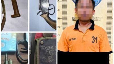 Sat Reskrim Polres Tulang Bawang Barat Amankan Warga Terusan Unyai Kedapatan Memiliki Senjata Api Rakitan