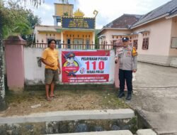 Polsek Banjar Agung Pasang Baner Himbauan 110, Perkuat Akses Masyarakat ke Layanan Kepolisian