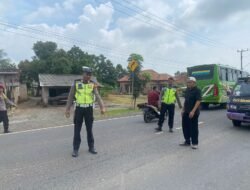 Respon Cepat Pos Pam Menggala Tangani Laka Lantas Di Jalur Strategis Lintas Timur