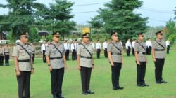 Kapolres Tulang Bawang Barat Pimpin Upacara Serah Terima Jabatan Kabag Ops, Kapolsek Tumijajar dan Kapolsek Gunung Agung
