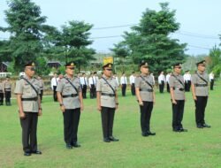 Kapolres Tulang Bawang Barat Pimpin Upacara Serah Terima Jabatan Kabag Ops, Kapolsek Tumijajar dan Kapolsek Gunung Agung