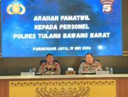 Polres Tulang Bawang Barat menerima Kunjungan dan Arahan dari Pamatwil Polda Lampung