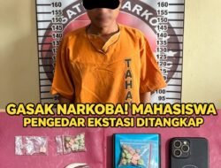 17 Butir Ekstasi Gagal Edar! Polres Tulang Bawang Amankan Mahasiswa di Parkiran Hotel