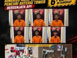 Kejar-Kejaran Sengit, Tim URC Polres Tulang Bawang Ringkus Komplotan Pencuri Baterai Tower Bersenjata Api