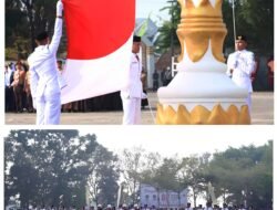 Merah Putih Diturunkan dengan Khidmat, Kapolres Tulang Bawang dan PJU Polres Tuba Tegaskan Semangat Kemerdekaan Tak Pernah Padam