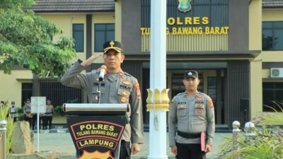 Polres Tulang Bawang Barat Gelar Upacara Peringatan Hari Olahraga Nasional Ke- 43 Tahun 2026