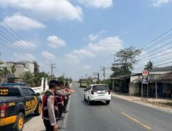 Pastikan Kamtibmas Aman dan Kondusif, Sat Samapta Polres Tulang Bawang Sisir Jalur Lintas Timur