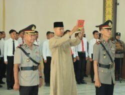 Kapolres Tulang Bawang Barat Pimpin Upacara Serah Terima Jabatan Kapolsek Tulang Bawang Tengah Polres Tulang Bawang Barat